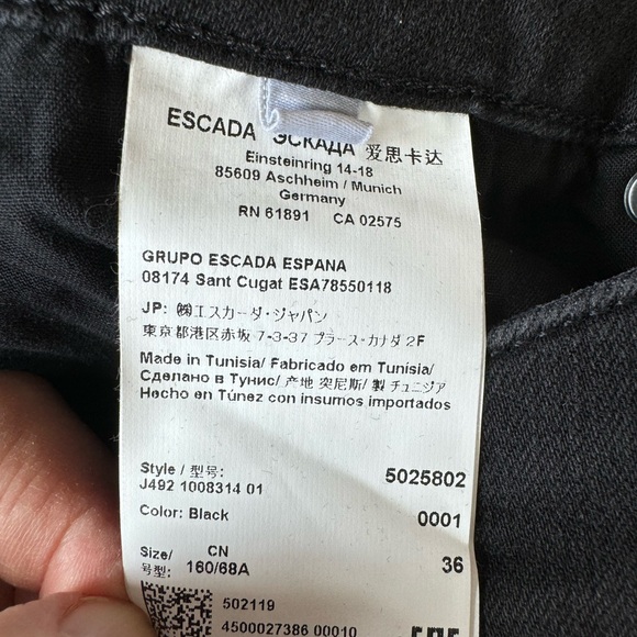 ESCADA SPORT black cropped jeggings, NWT - Picture 15 of 15